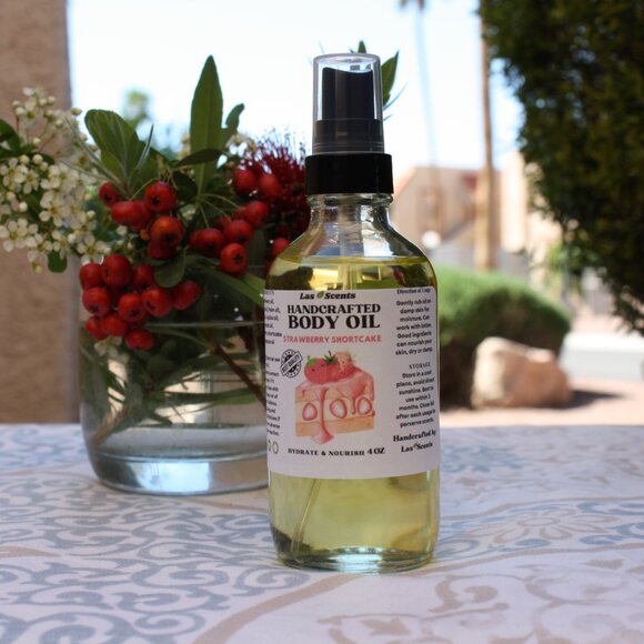 Handcrafted Strawberry Shortcake Body Oil Body Juice Mist Sprayer Skin Care - Picture 15 of 15